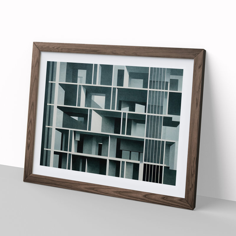 Architecture - Framed Print, 25cm H x 34cm W, Walnut Framed