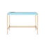 Bureau d'écriture rectangulaire avec port USB, bleu bébé et or-682878475