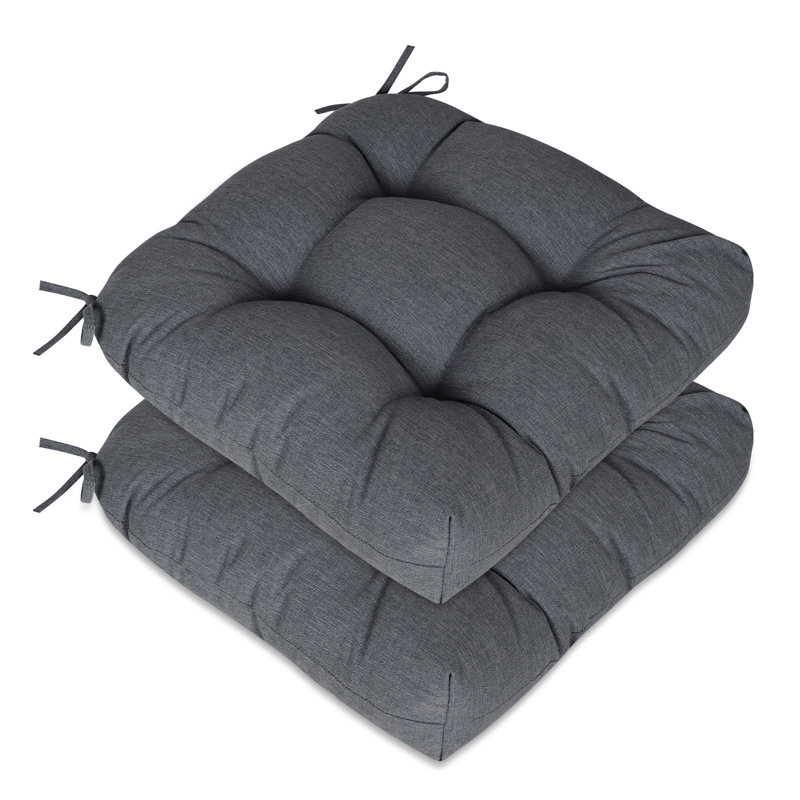 Coussins de chaise d'extérieur touffetés 19 po x 19 po x 5 po, Gris foncé