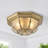Vintage 3-Light Outdoor Brass Flush Mount Ceiling Light Fixture