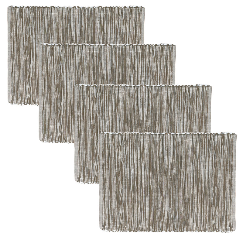 Aaronisha Cotton Blend No Pattern Rectangle, Placemat 13" W x 19" D, Coffee