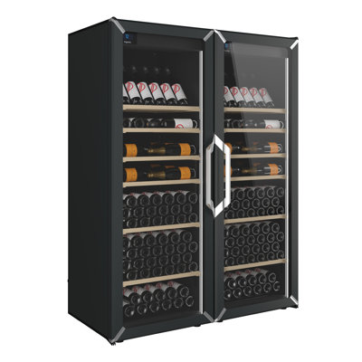 Goguette Dual Large Single Zone Wine Fridge with Presentation Upgrade – 200+ Bottle Capacity (Black)