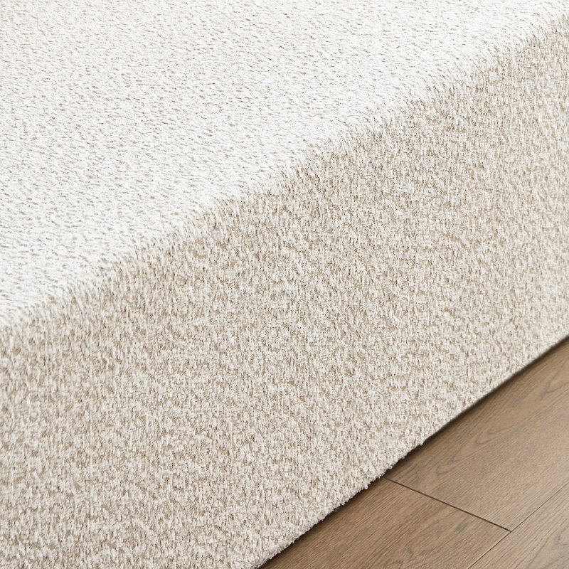 127,5 po avec assise profonde, sans assemblage - Support en mousse à haute densité géométrique moderne, respirant, peu encombrant, beige, 127,5 po, forme de siège semblable à un nuage