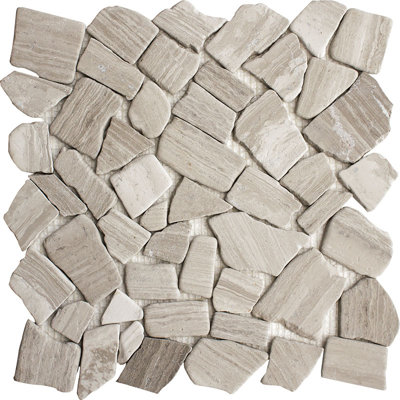 Wooden Gray Tumbled Puzzle Mosaic