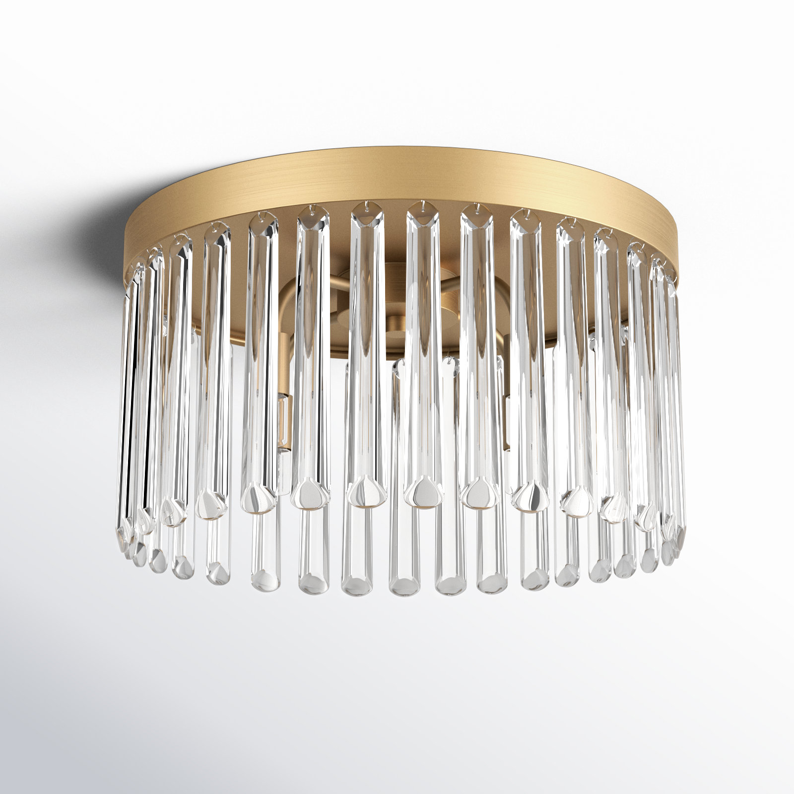 4-Light Modern Gold Flush Mount, Gold