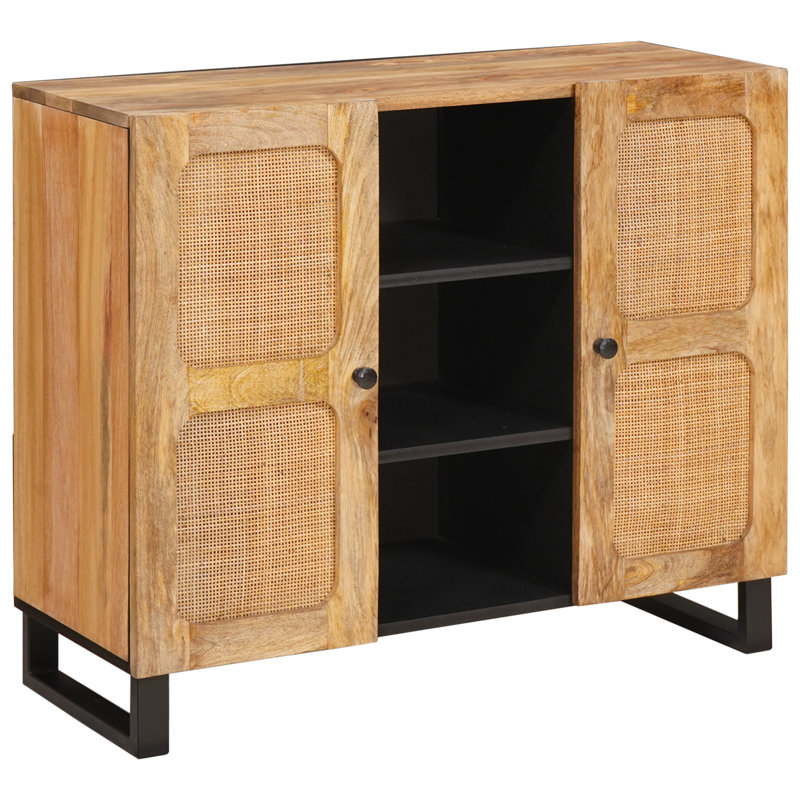 Solid Wood Rectangle Accent Cabinet