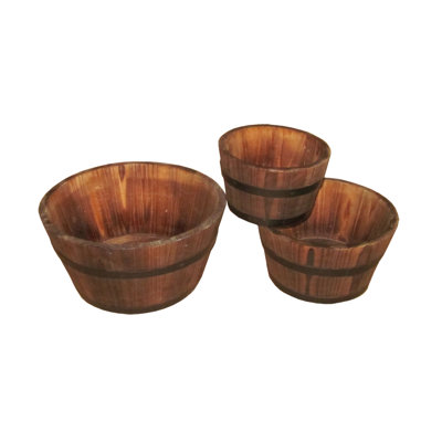Matus Wood Barrel Planter