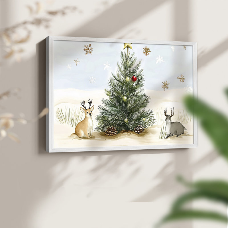 Chirstmas Art-CCXLVIII -Framed Print - Restickable, H 11 po x l 14 po, Blanc