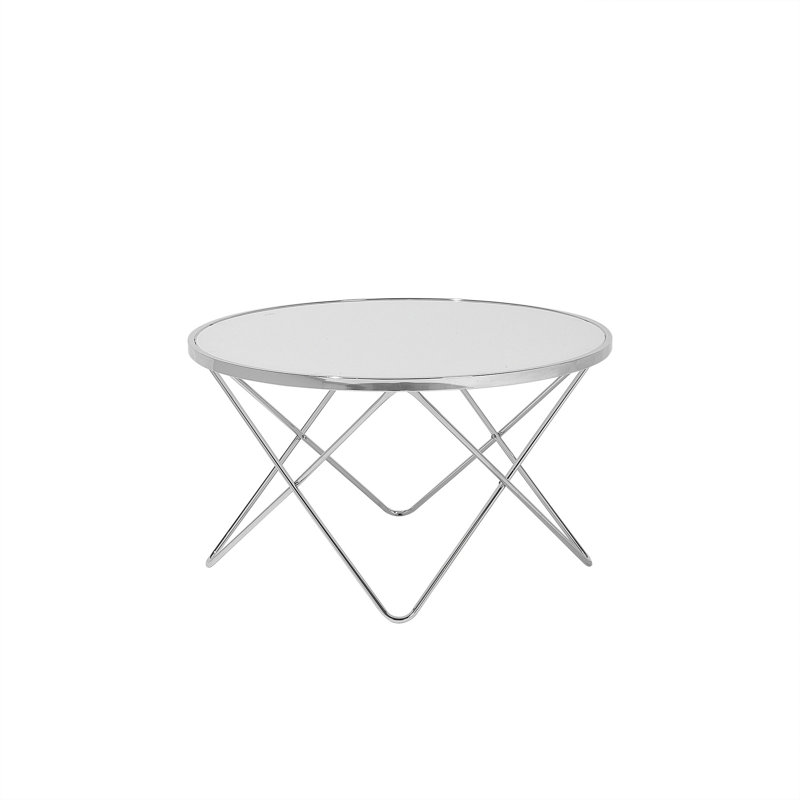 Colton Cross Legs Coffee Table, Silver/White