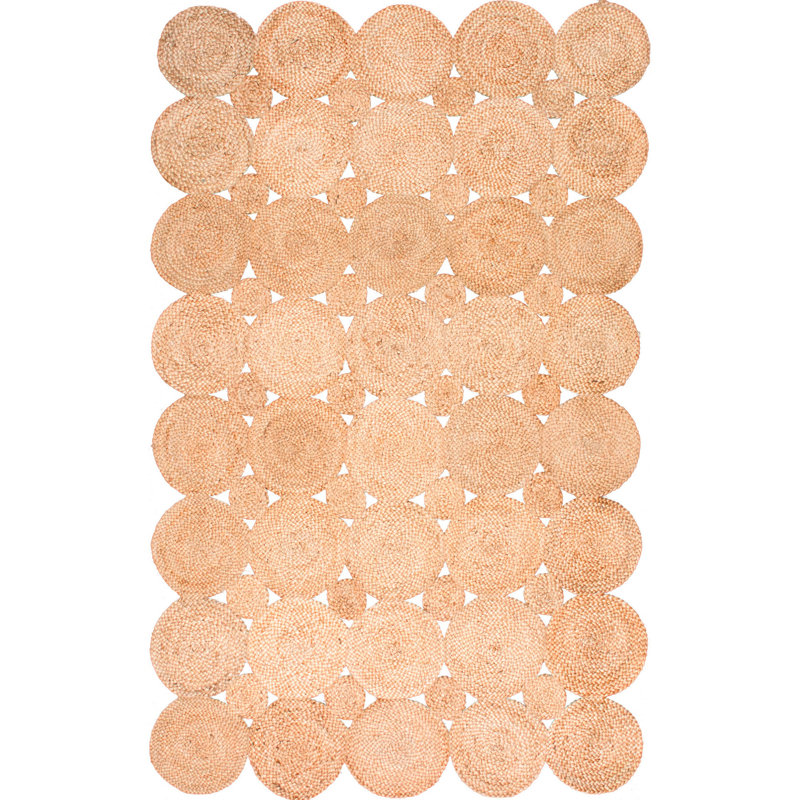 Tapis en jute tissé à la main, 5,2 x 7,9 pieds | 100% jute naturel, dessous antidérapant, hauteur des poils: 0,04 po | Écologique, durable, facile à nettoyer | Parfait pour le salon, la chambre à coucher et la salle à manger