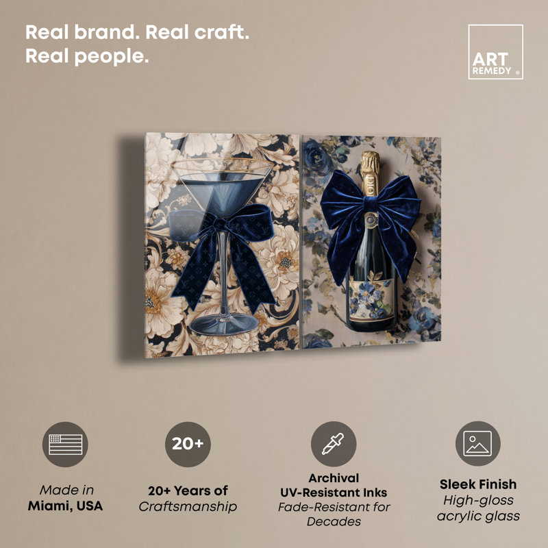 Ensemble de décoration murale Velvet Drinks Duo, H 45 po x l 30 po, Imprimé acrylique ultrabrillant