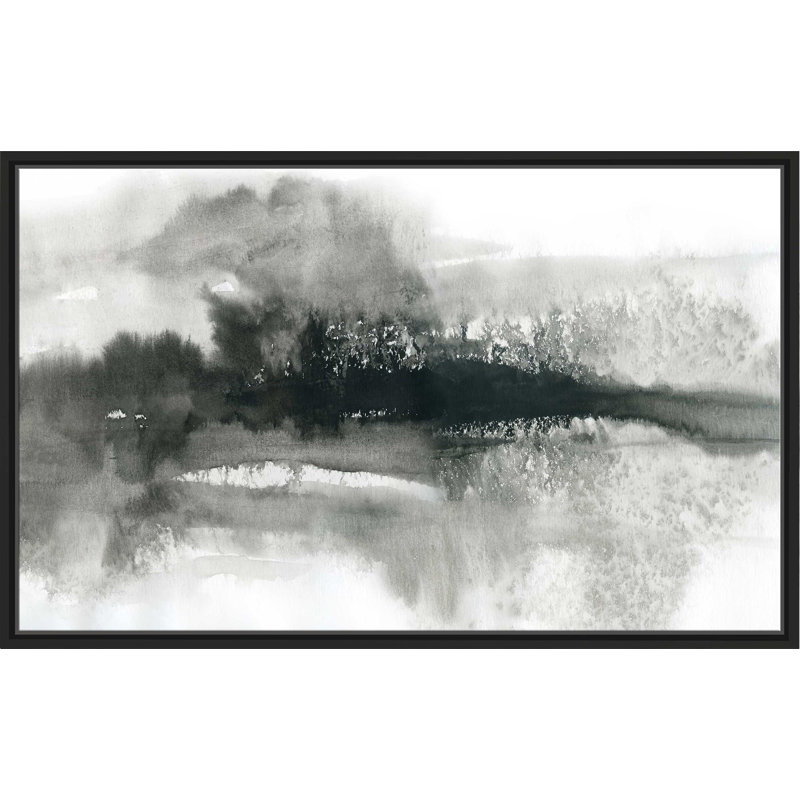 Cadre dramatique par - Peinture, H 39,5 po x l 63,5 po x P 2 po, Cadre flottant noir