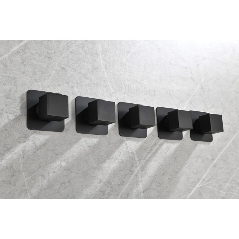 Robinet de douche - 3/4 po en métal coulé, contrôle de volume réglable avec poignée en laiton, résistance à la corrosion, antirouille, noir mat, poignée de réglage simple, installation facile
