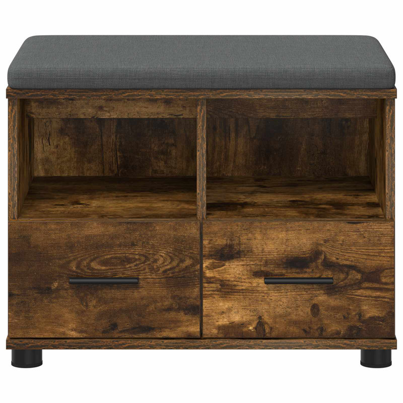Storage Bench, 46cm H x 60cm W x 38cm D, Smoked Oak