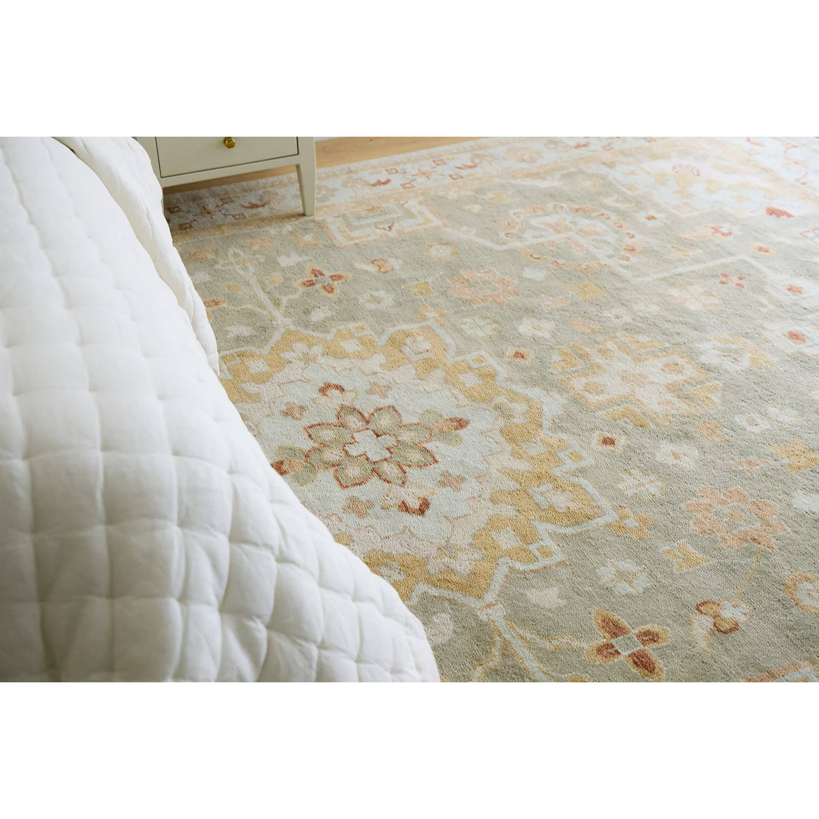 Kendra Sky Hand Knotted Wool Rug, Rectangle 7'6" x 9'6"