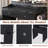 New Large Mirror Vanity Desk for Bed room , Modern Makeup Vanity Set with Power Outlet and Hair dryer holder, 5 Drawers , 3 Lighting Color Adjustable Dressing Table for Bedroom, Black Color-417225400