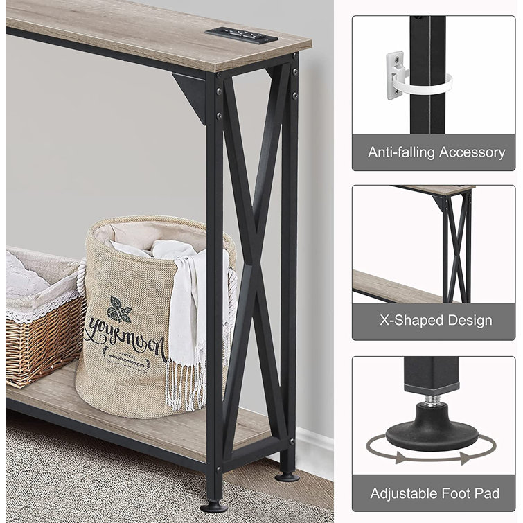 Aoibox Black Faux Marble 47.2 in. W Prep Table Kitchen Island Kitchen Rack Console Table W Shelves and Glass Rack, Black and White SNMX4567