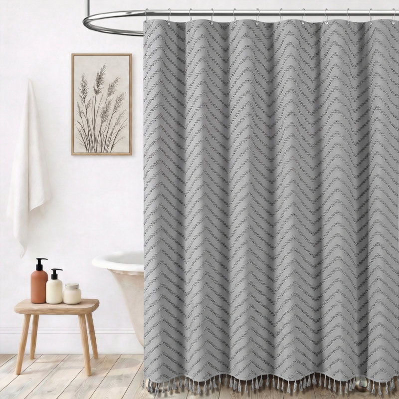 Rideaux de douche Boho, H 72 po x l 72 po, Gris