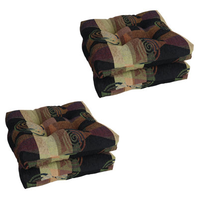 19-Inch Square Jacquard Chenille Tufted Dining Chair Cushion