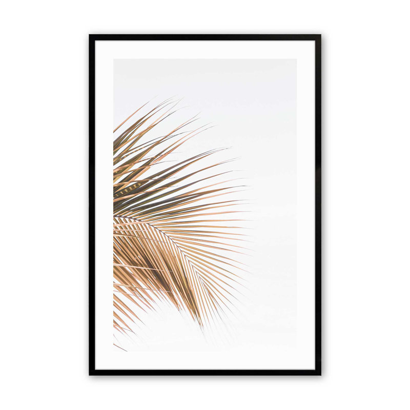 Palm Palm Harmony, dans un cadre,, Cadre noir satiné, H 17 po x l 13 po x P 1,25 po