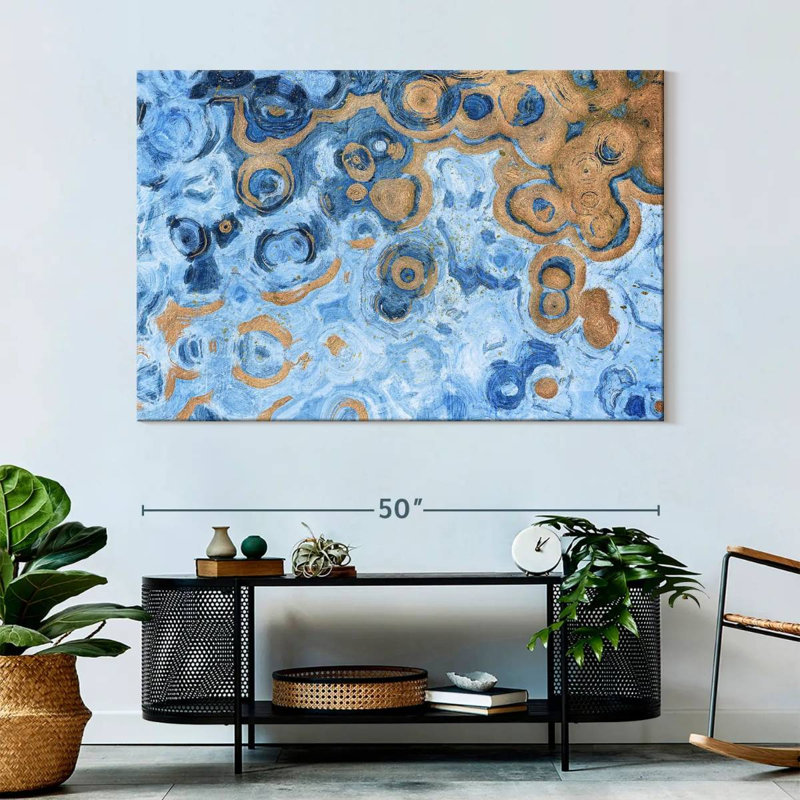 Avery Abstract Blue Sea, 34" H x 51" W
