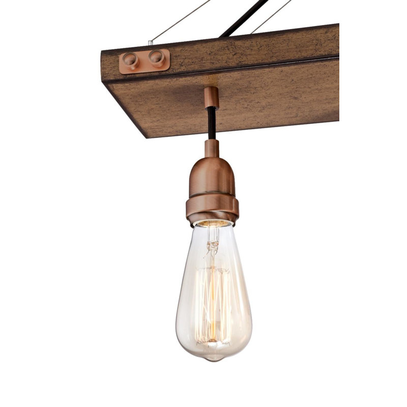 Elway 7 - Light Dimmable Kitchen Island Modern Linear Chandelier, Washed Copper