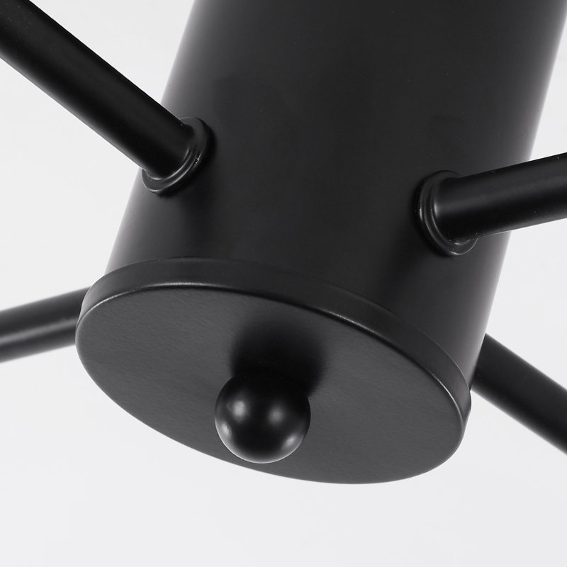 Plafonnier semi-encastré à 4 lumières de style sphérique Spoutnik à intensité variable de 17,5 po Bennefield, Noir mat