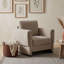 Fauteuil d'appoint rembourré à accoudoirs carrés-1509421636