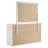 Ivon Wide Dresser With Mirror, 6 Drawers, White High Gloss, Metal-117055965