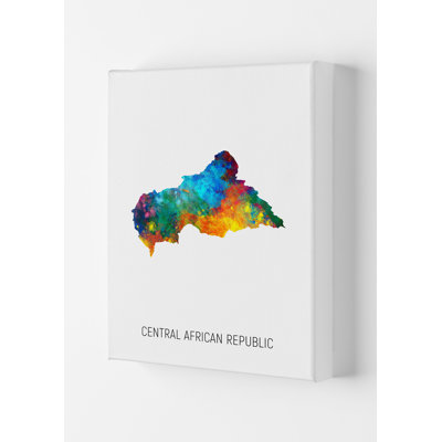 Central African Republic Watercolour Map by Michael Tompsett - Print