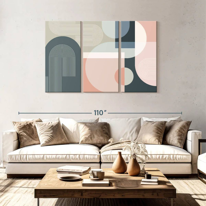 Avery Mid-Century Abstract Arches II, 48" H x 74" W