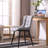 Heitger Tufted Wing Back Side Chair, Faux Leather Upholstered Dining Chair with Metal Legs-1388031154