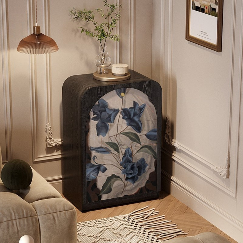 Three-Drawer Single-Door Accent Cabinet