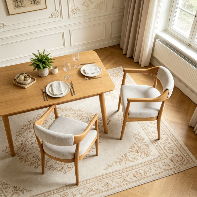 Ensemble de chaises de salle à manger avec accoudoirs avec cadre en bois