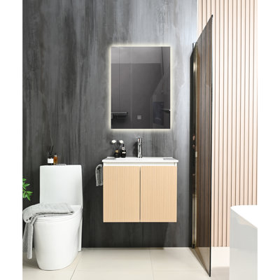 Meuble-lavabo de salle de bain 24 po avec armoire et porte-serviettes noir - Design contemporain, grand espace de rangement, lavabo rouille, armoire, esthétique moderne, structure solide