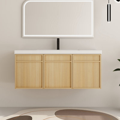 Ensemble de meuble-lavabo simple 48 po avec plateau en résine Melsonby