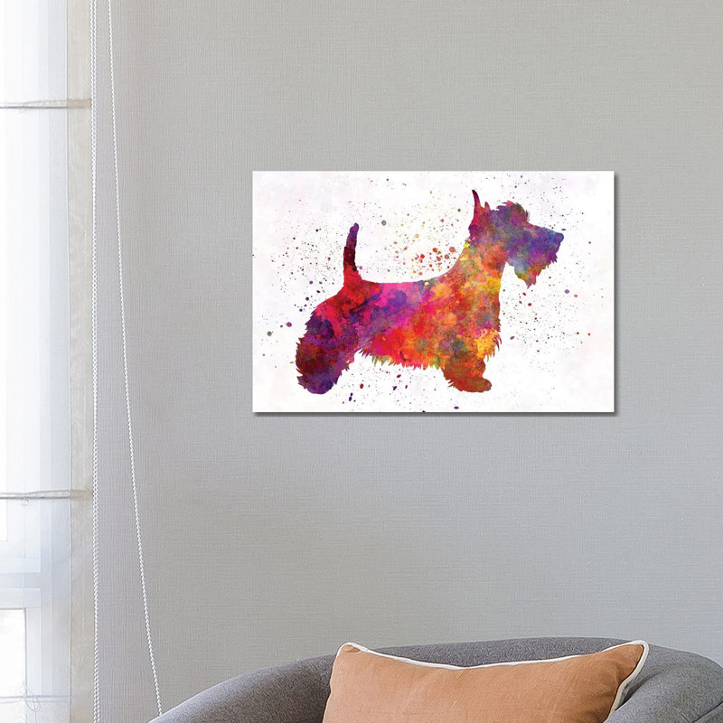 Scottish Terrier In Watercolour by Paul Rommer - Wrapped Canvas Painting, 66.04 cm H x 45.72 cm W