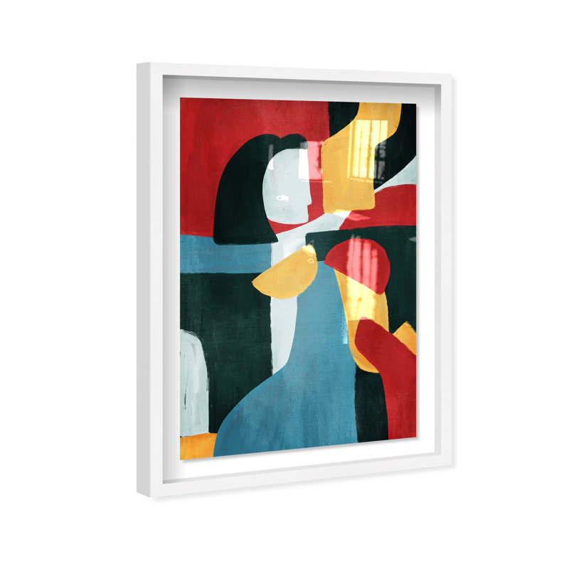 Colorful Abstract Couple, White, 16" H x 11" W