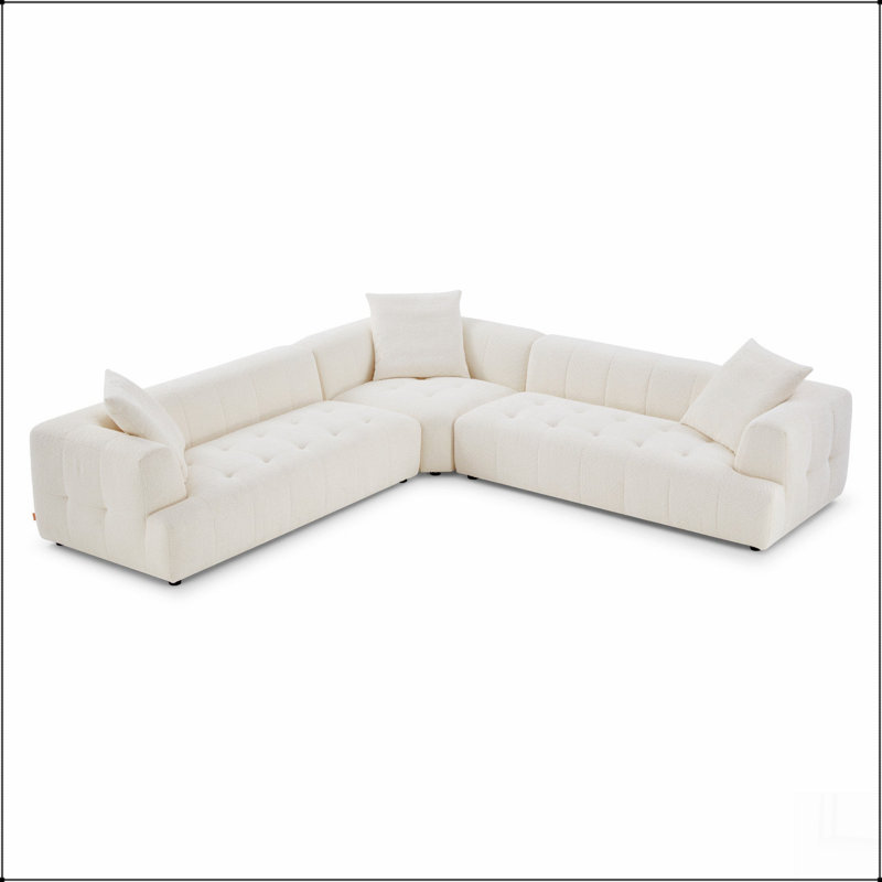 Ivory Boucle Corner Sofa
