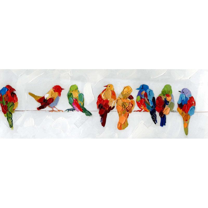 «A Lot Of Colorful Birds On A Wire» sur