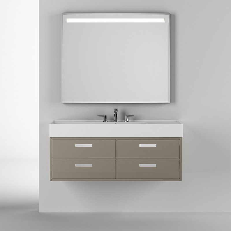 Aquaotto 48'' L Bathroom Sink, 0 Hole