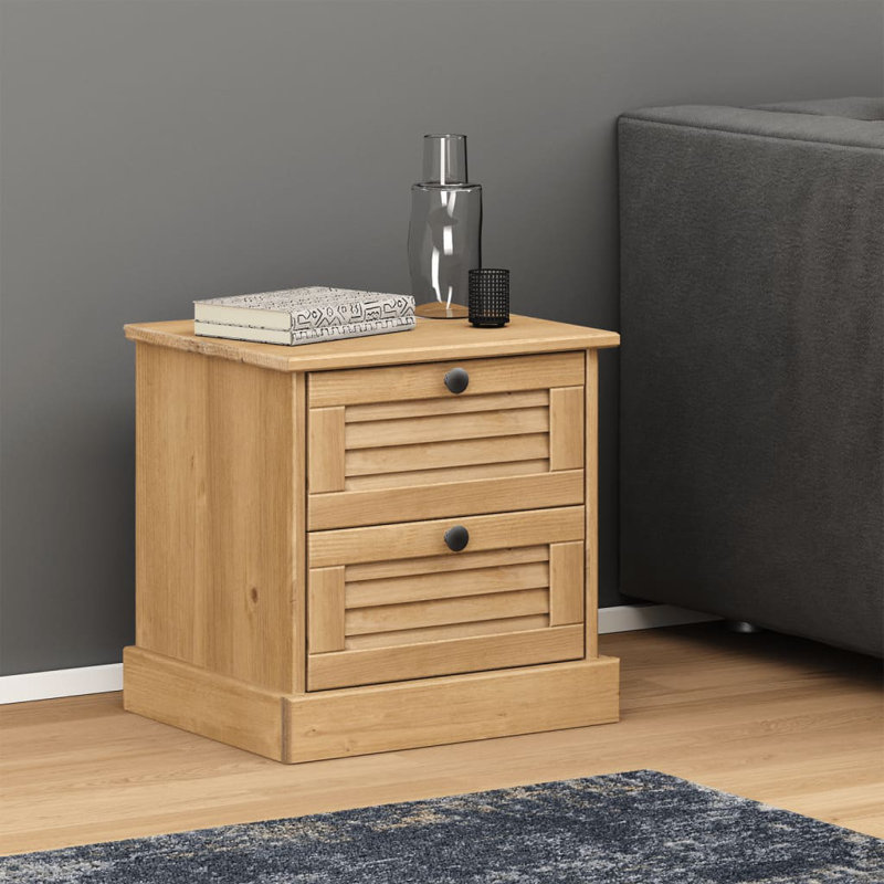 Hull Bedside Cabinet VIGO 42x35x42 cm Solid Wood Pine, Brown