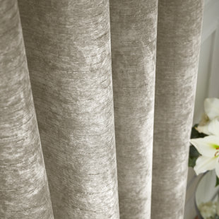 Selene Luxury Chenille Weighted Eyelet Curtains Pair
