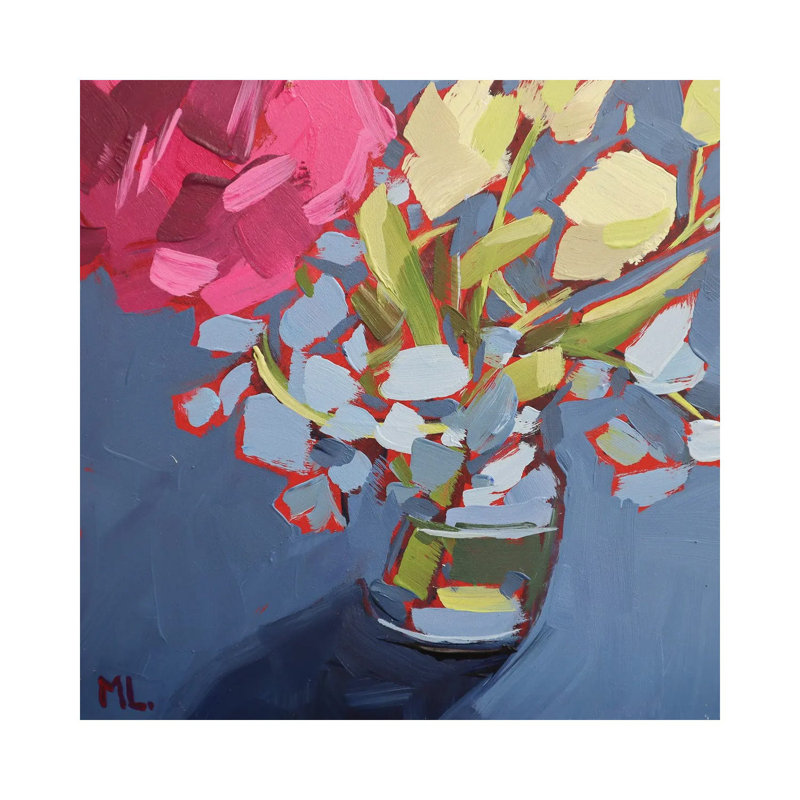 Big Pink by Monica Linares - Wrapped Canvas Painting, 30.48 cm H x 30.48 cm W