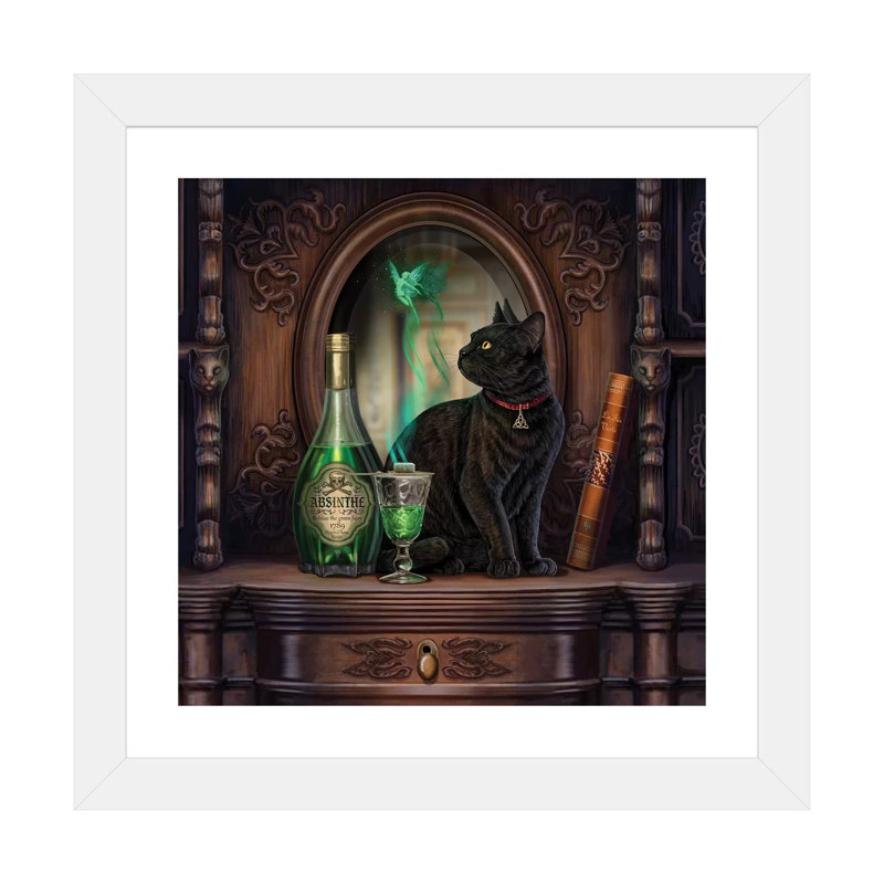 «Absinthe» par Lisa Parker - impression encadrée, H 16 po x l 16 po x p 1 po, Papier encadré blanc