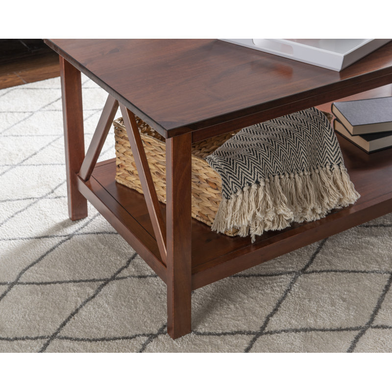 Table basse à 4 pieds avec rangement Soule, Tabac antique