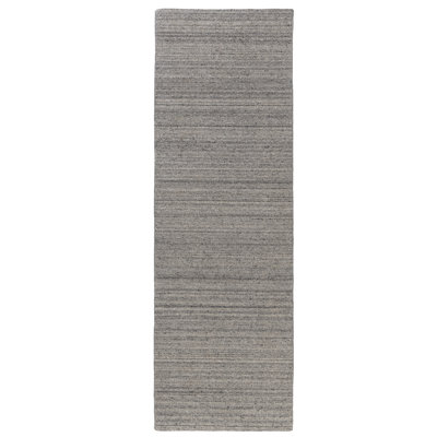 Modern Solid Hand-Made Hand-Woven Wool/Cotton Area Rug