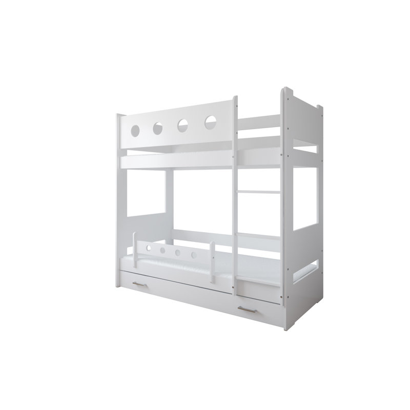 Lipinski Bunk Bed with Built-in Ladder Included, 80 x 180 cm, With Drawer