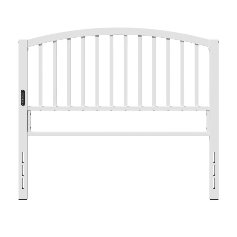 Farmhouse Arched Slat Metal Headboard, Full, White