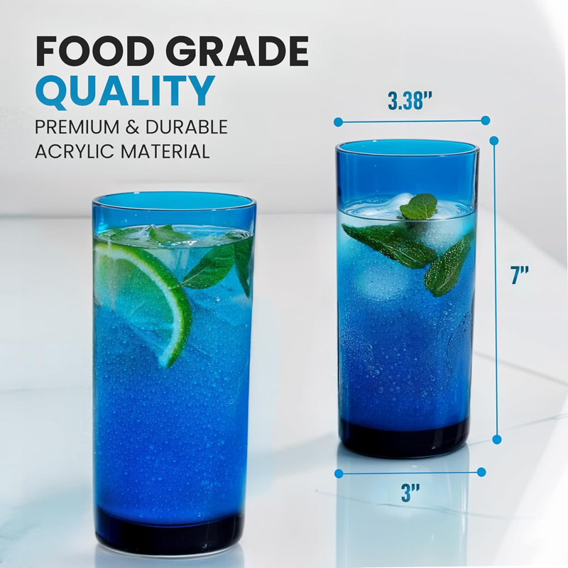 Verres de cuisine en acrylique Zulay - 6 verres incassables en plastique 24 oz